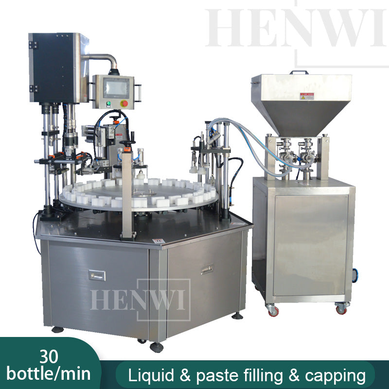 Henwi HWFM-RFC-2 Two Nozzles Semi Automatic Liquid Bottling Filling Machine 2 Heads Bottle Filler