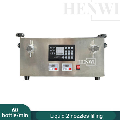 Henwi HWFM-S-2MF 2 Nozzles Semi-Auto Magnetic Pump Model Liquid Filling Bottling Machine Two Head Bottle Jar Filler