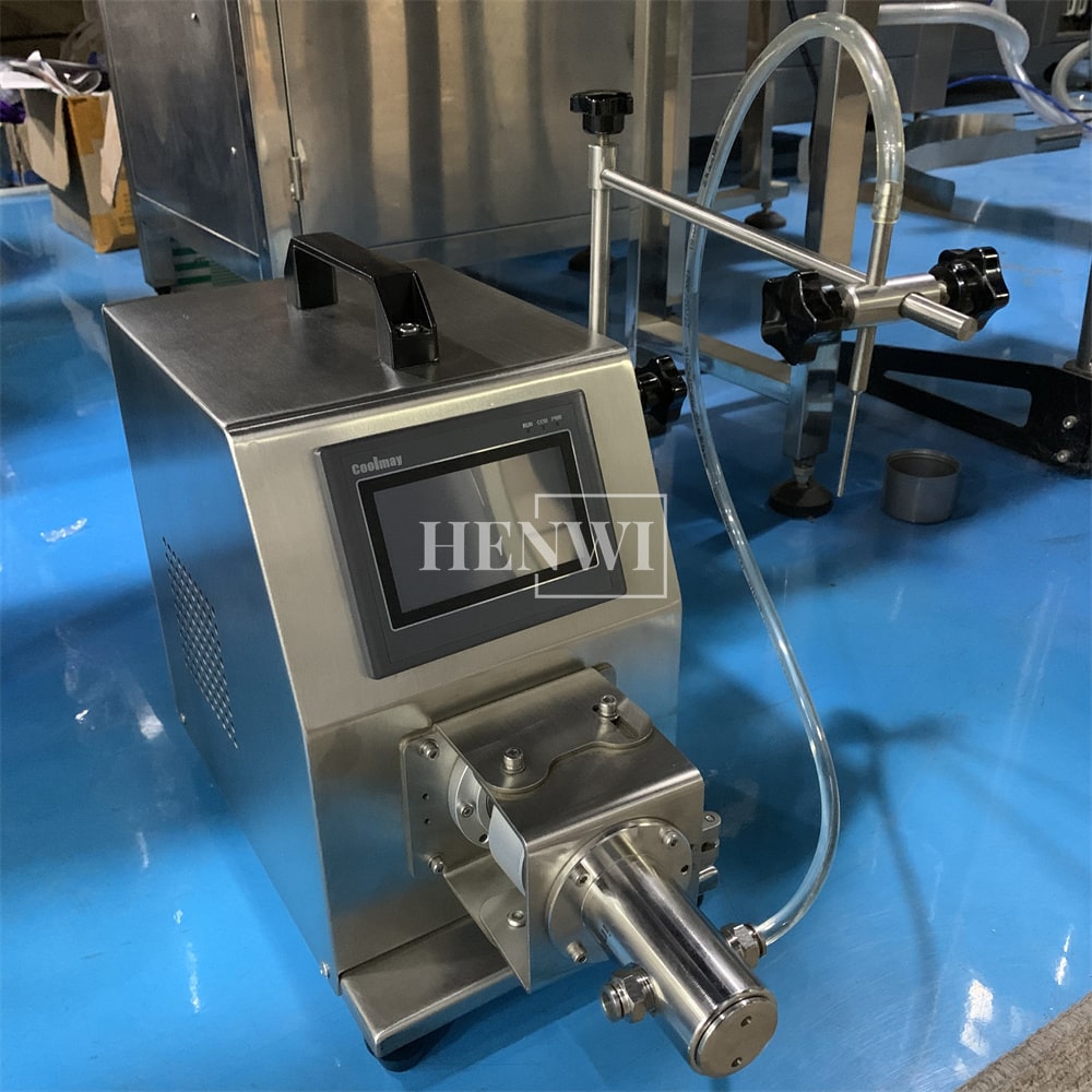 Henwi HWFM-S-CPF 1 Nozzle Semi-Auto Ceramic Pump Model Liquid Filling Bottling Machine 1 Head Micro Volume Filler