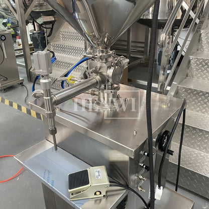 Henwi HWFM-S-CTF 1 Nozzle Semi-Auto Constant Temperature Liquid Mixing Heating Bottling Filling Machine One Head Bottle Filler With Mixer Heater