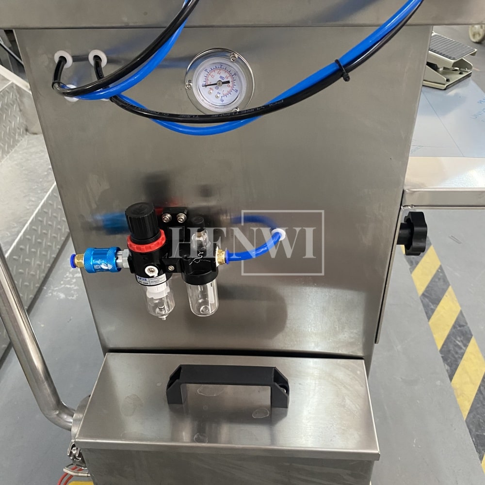 Henwi HWFM-S-CTF 1 Nozzle Semi-Auto Constant Temperature Liquid Mixing Heating Bottling Filling Machine One Head Bottle Filler With Mixer Heater