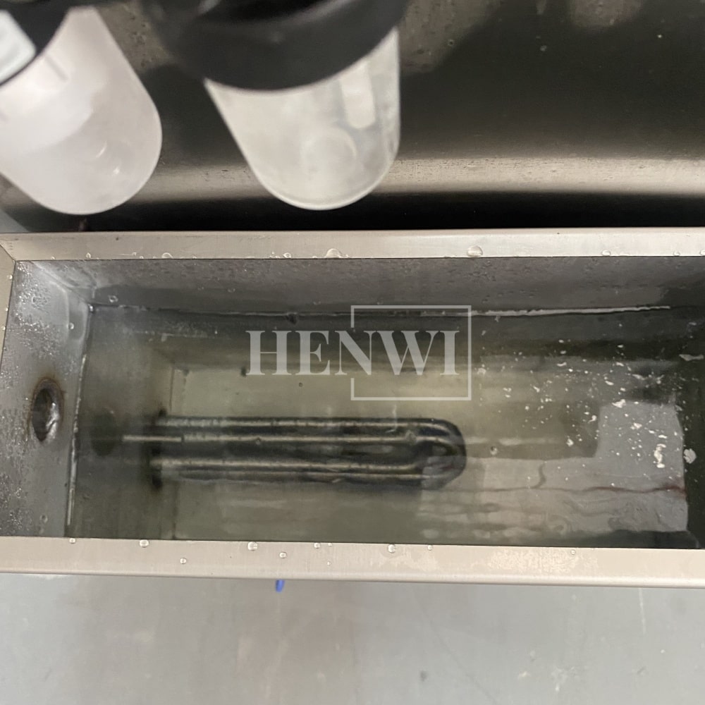 Henwi HWFM-S-CTF 1 Nozzle Semi-Auto Constant Temperature Liquid Mixing Heating Bottling Filling Machine One Head Bottle Filler With Mixer Heater