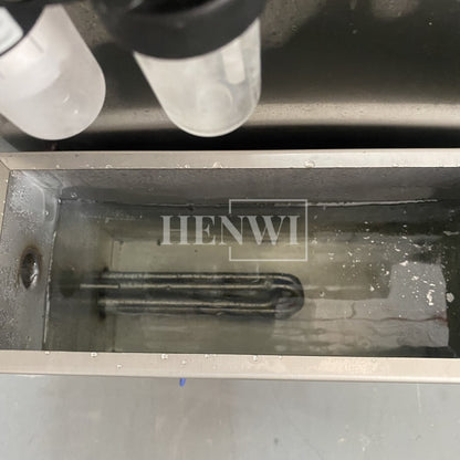 Henwi HWFM-S-CTF 1 Nozzle Semi-Auto Constant Temperature Liquid Mixing Heating Bottling Filling Machine One Head Bottle Filler With Mixer Heater