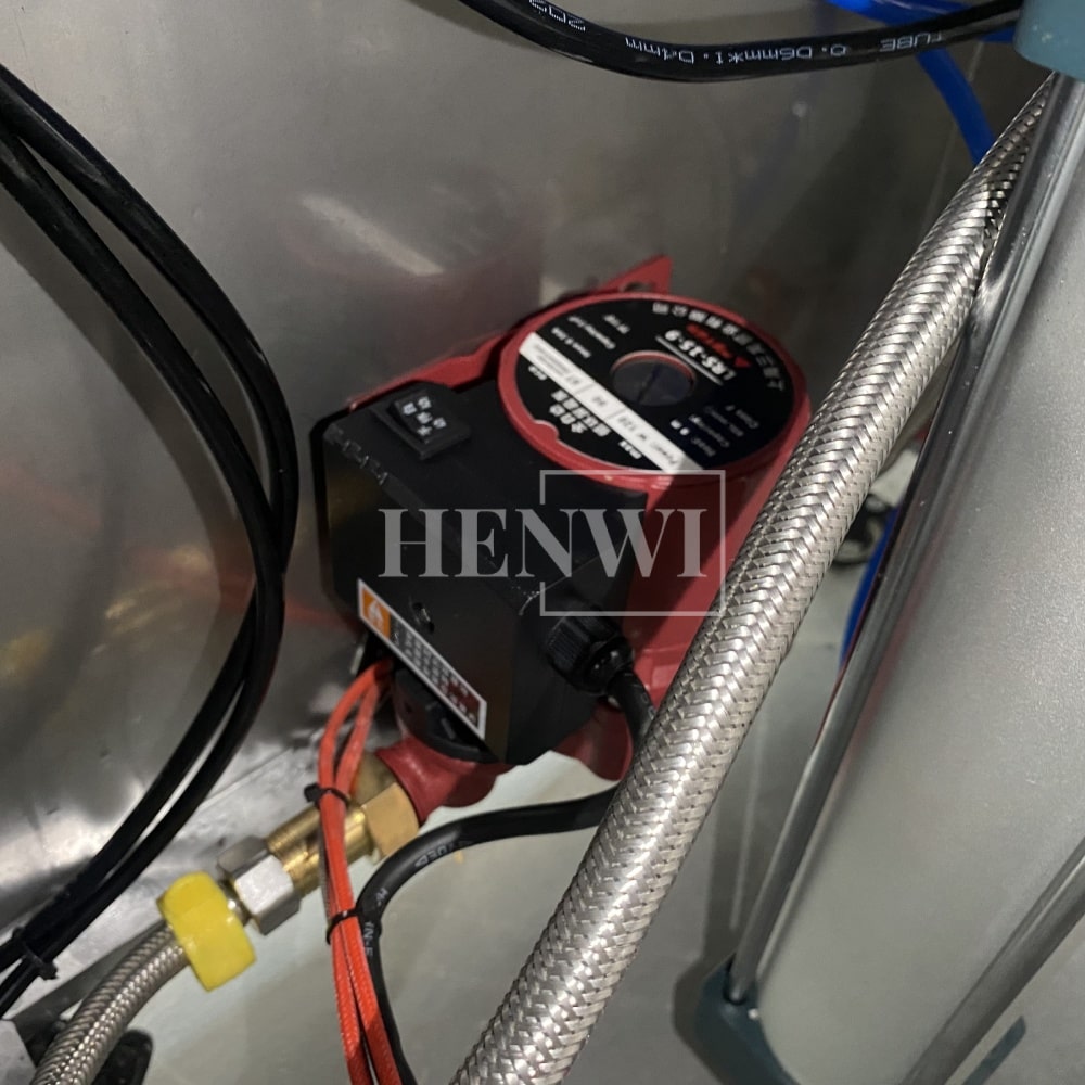 Henwi HWFM-S-CTF 1 Nozzle Semi-Auto Constant Temperature Liquid Mixing Heating Bottling Filling Machine One Head Bottle Filler With Mixer Heater