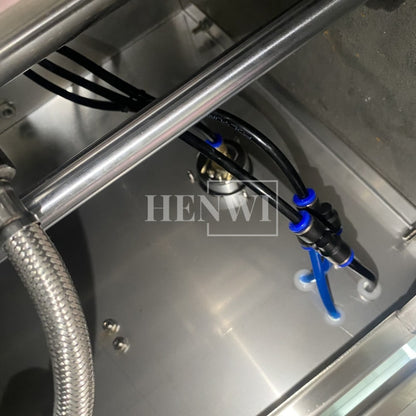 Henwi HWFM-S-CTF 1 Nozzle Semi-Auto Constant Temperature Liquid Mixing Heating Bottling Filling Machine One Head Bottle Filler With Mixer Heater