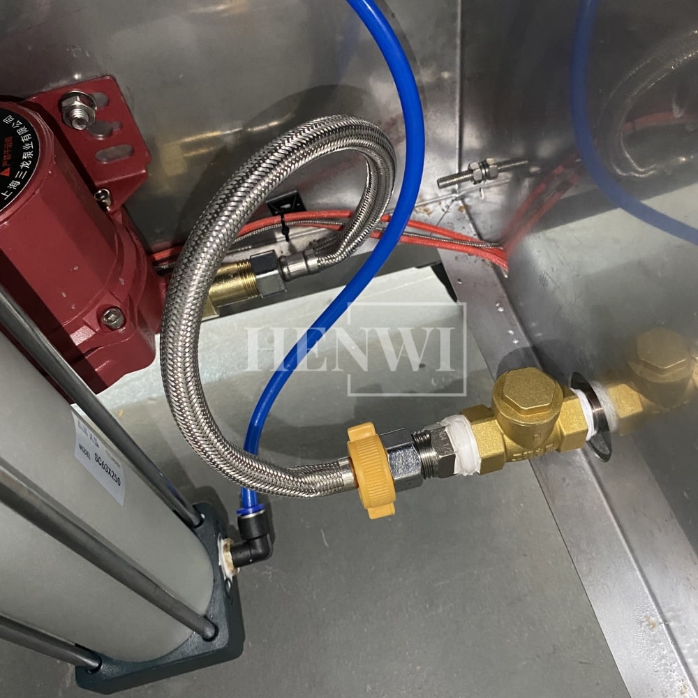 Henwi HWFM-S-CTF 1 Nozzle Semi-Auto Constant Temperature Liquid Mixing Heating Bottling Filling Machine One Head Bottle Filler With Mixer Heater