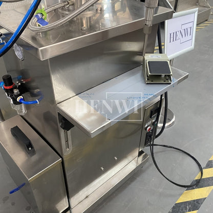 Henwi HWFM-S-CTF 1 Nozzle Semi-Auto Constant Temperature Liquid Mixing Heating Bottling Filling Machine One Head Bottle Filler With Mixer Heater