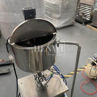 Henwi HWFM-S-CTF 1 Nozzle Semi-Auto Constant Temperature Liquid Mixing Heating Bottling Filling Machine One Head Bottle Filler With Mixer Heater