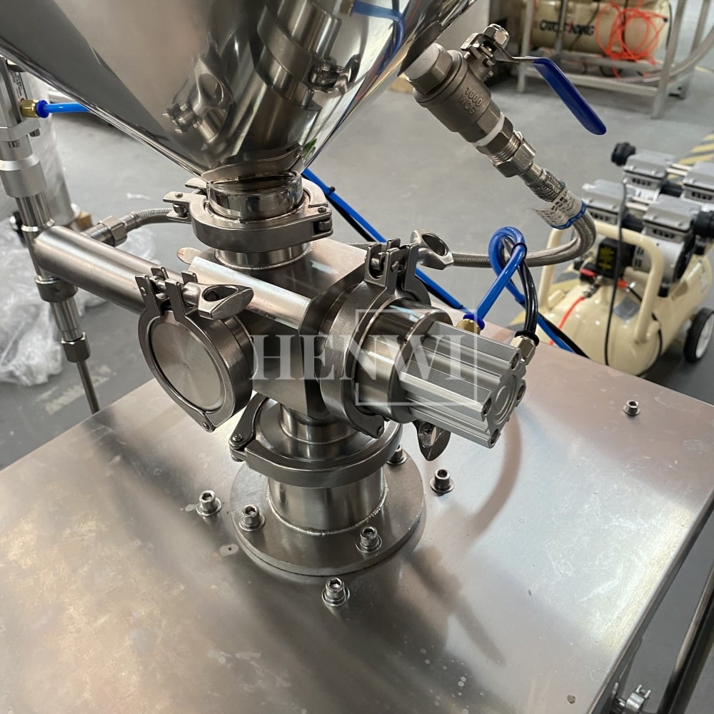 Henwi HWFM-S-CTF 1 Nozzle Semi-Auto Constant Temperature Liquid Mixing Heating Bottling Filling Machine One Head Bottle Filler With Mixer Heater
