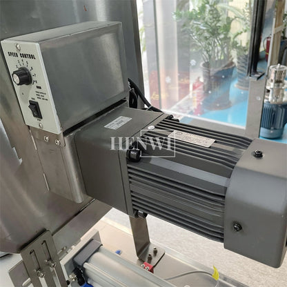 Henwi HWFM-S-HMF 1 Nozzle Semi Automatic Granular Paste Sauce Bottling Filling Machine 1 Head Bottle Horizontal Mixing Filler