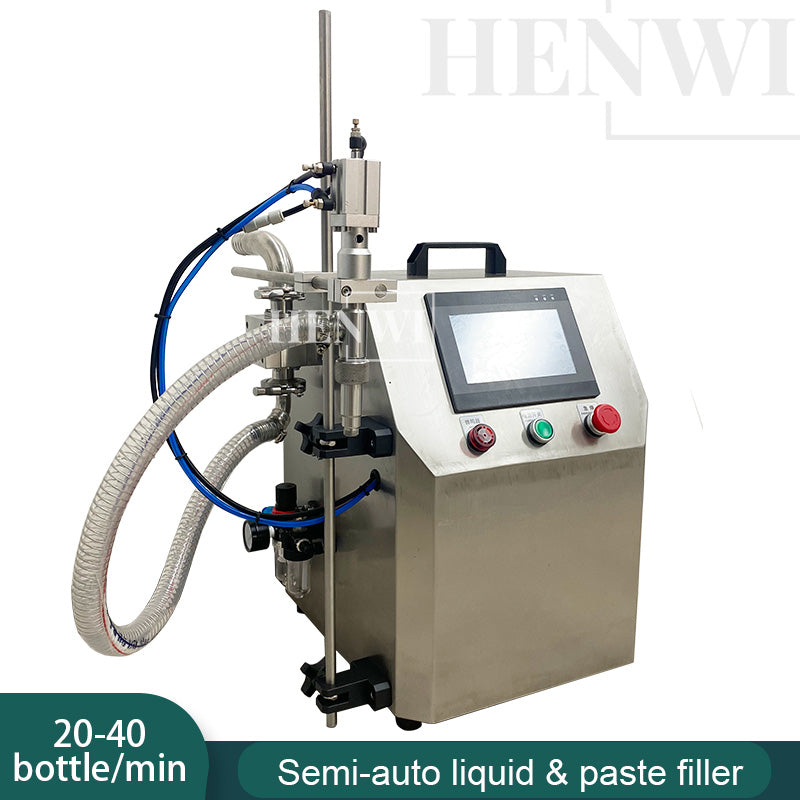 Henwi HWFM-S-RP 1 Nozzle Semi-Auto Gear Pump Model Liquid Filling Bottling Machine One Head Bottle Jar Filler