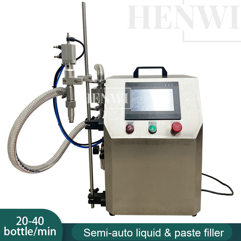 Henwi HWFM-S-RP 1 Nozzle Semi-Auto Gear Pump Model Liquid Filling Bottling Machine One Head Bottle Jar Filler