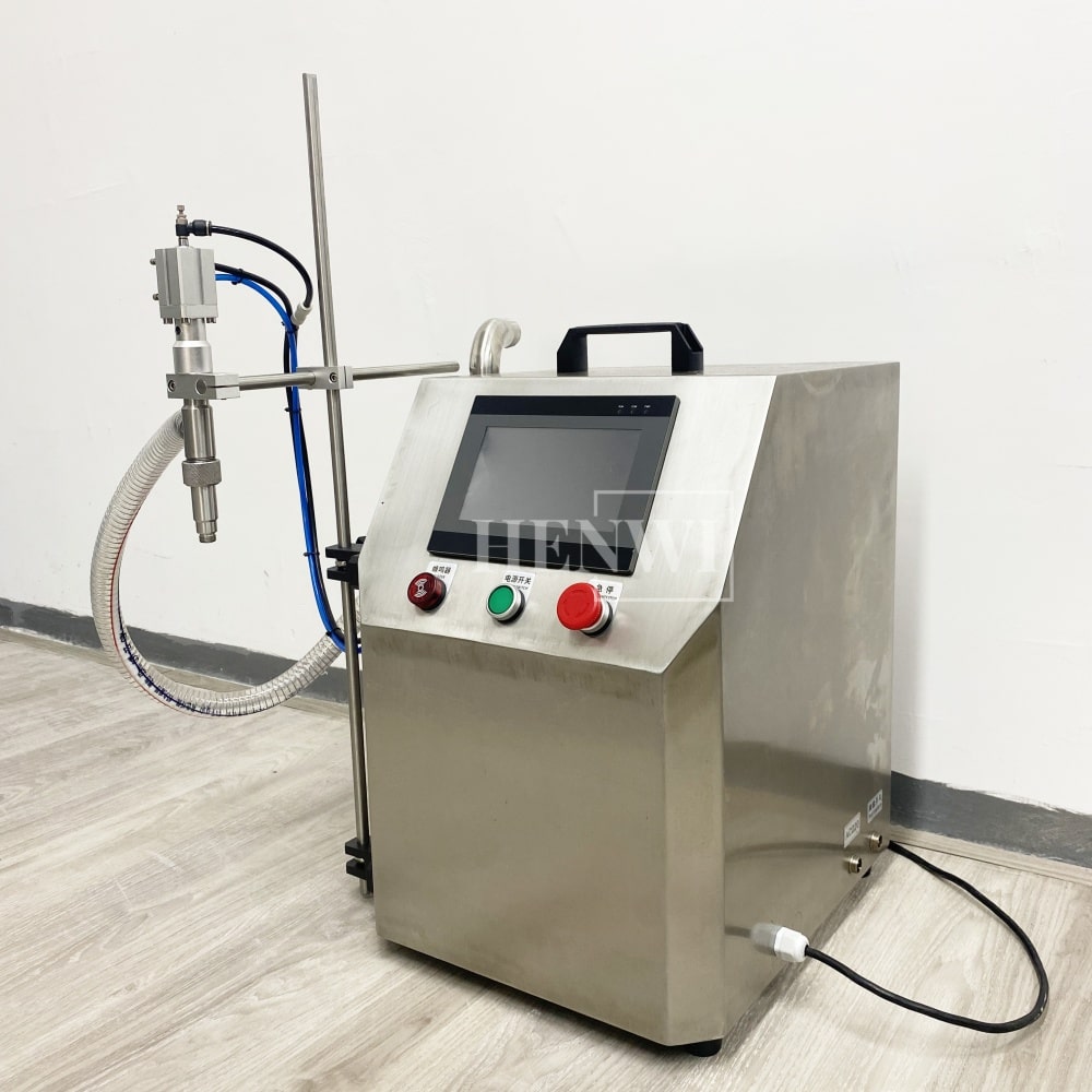 Henwi HWFM-S-RP 1 Nozzle Semi-Auto Gear Pump Model Liquid Filling Bottling Machine One Head Bottle Jar Filler