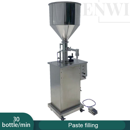 Henwi HWFM-S-TPF 1 Nozzle Semi-Auto Thick Paste Filling Liquid Bottling Packing Machine 1 Head Bottle Vertical Filler