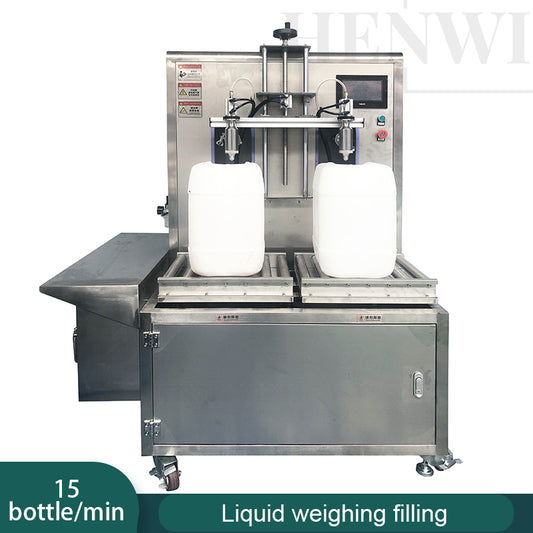 Henwi HWFM-S-WF 1 or 2 Nozzles Liquid Weighing Filling Bottling Machine One or Two Heads Bottle Weigher Filler