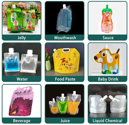 Henwi HWFM-S1 Desktop Semi Auto Spout Sachet Filling Capping Machine 1 Nozzle Spout Pouch Bag One Station Filler Sealer