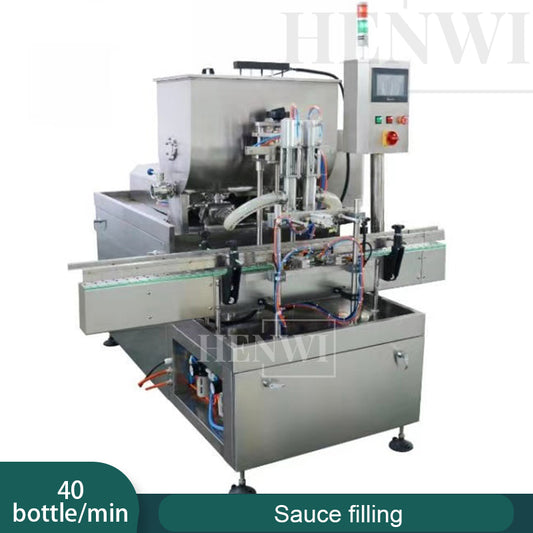 Henwi HWFM-SF-2 Two Nozzles Automatic Granular Paste Bottling Filling Machine 2 Heads Sauce Bottle Filler