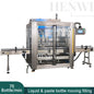 Henwi HWFCL- 4 Nozzles Moving Tracking Model Liquid Bottling Filling Packing Machine with 2 Stations Capping Machine with Double Sides Square & Round Bottle Labeling Machine