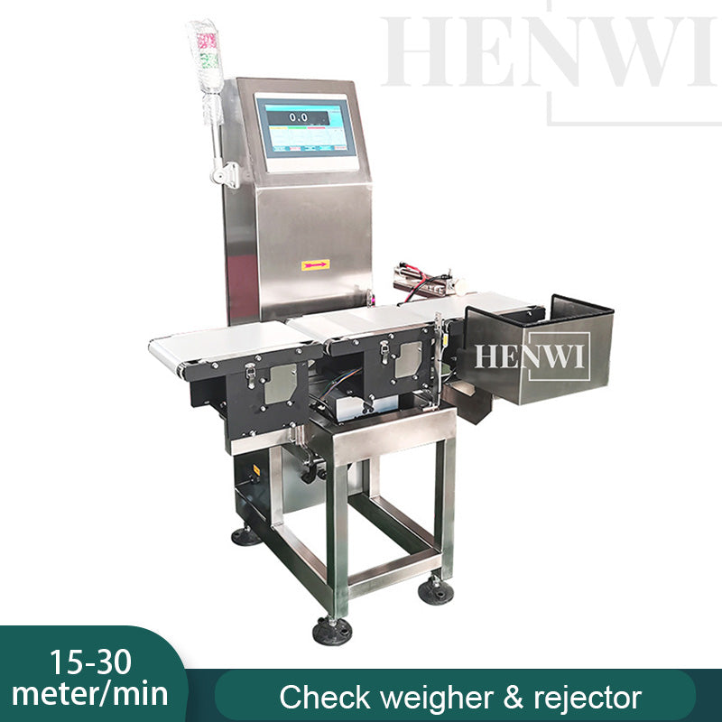 Henwi HWFSM-Check Weigher & Rejector Electronic Automatic Weight Scale Auto Weighing Machine Tube Bottle Jar Box Case Checking Sorting Slot