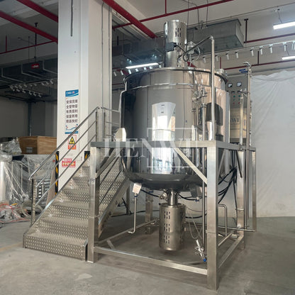 Máquina mezcladora de tanque de calentamiento y homogeneización con cubierta plegable y modelo de plataforma fija Henwi HWHM-F-2000L