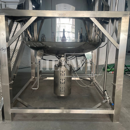 Máquina mezcladora de tanque de calentamiento y homogeneización con cubierta plegable y modelo de plataforma fija Henwi HWHM-F-2000L