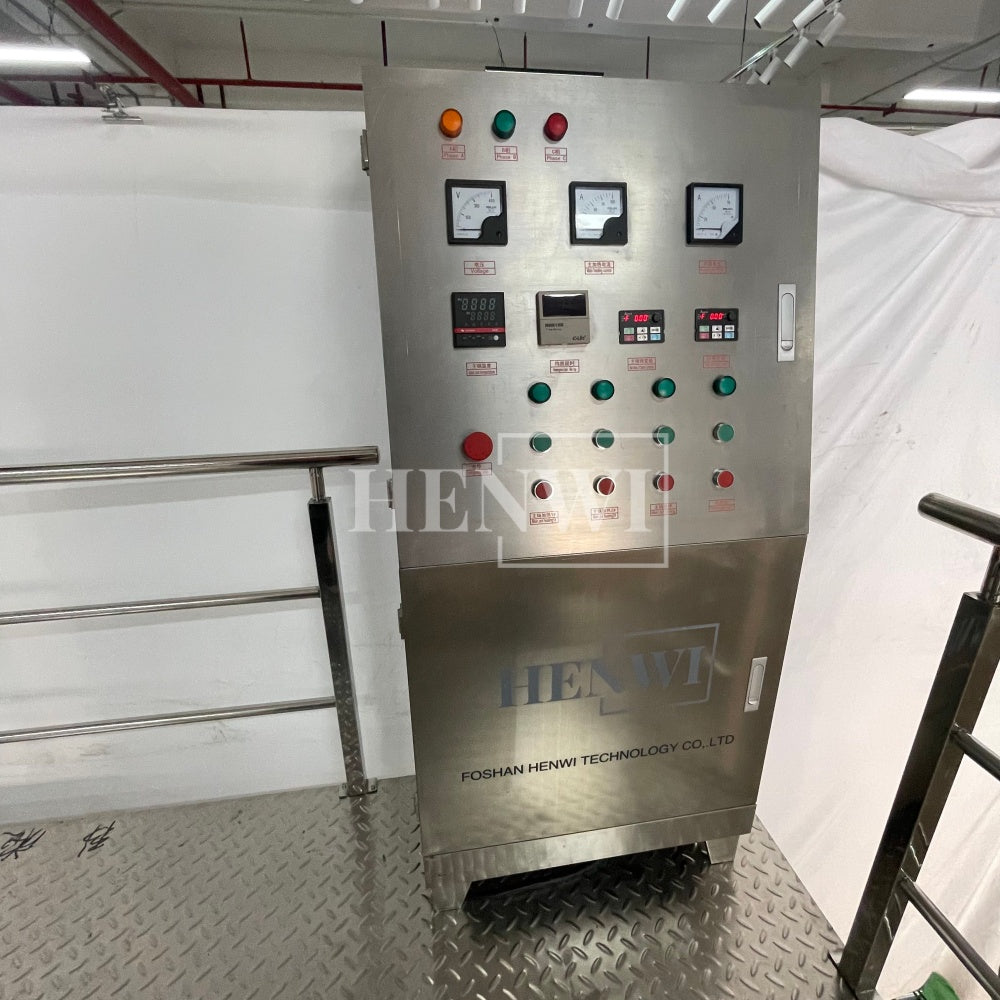 Máquina mezcladora de tanque de calentamiento y homogeneización con cubierta plegable y modelo de plataforma fija Henwi HWHM-F-2000L