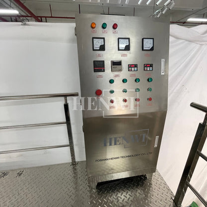 Máquina mezcladora de tanque de calentamiento y homogeneización con cubierta plegable y modelo de plataforma fija Henwi HWHM-F-2000L