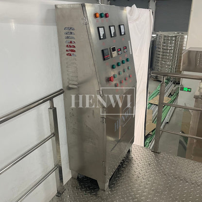 Máquina mezcladora de tanque de calentamiento y homogeneización con cubierta plegable y modelo de plataforma fija Henwi HWHM-F-2000L