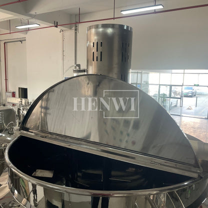 Máquina mezcladora de tanque de calentamiento y homogeneización con cubierta plegable y modelo de plataforma fija Henwi HWHM-F-2000L