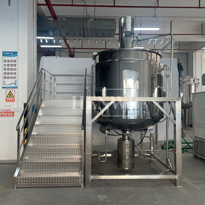Máquina mezcladora de tanque de calentamiento y homogeneización con cubierta plegable y modelo de plataforma fija Henwi HWHM-F-2000L