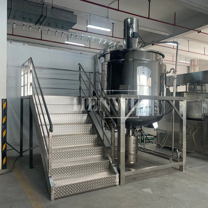 Máquina mezcladora de tanque de calentamiento y homogeneización con cubierta plegable y modelo de plataforma fija Henwi HWHM-F-2000L