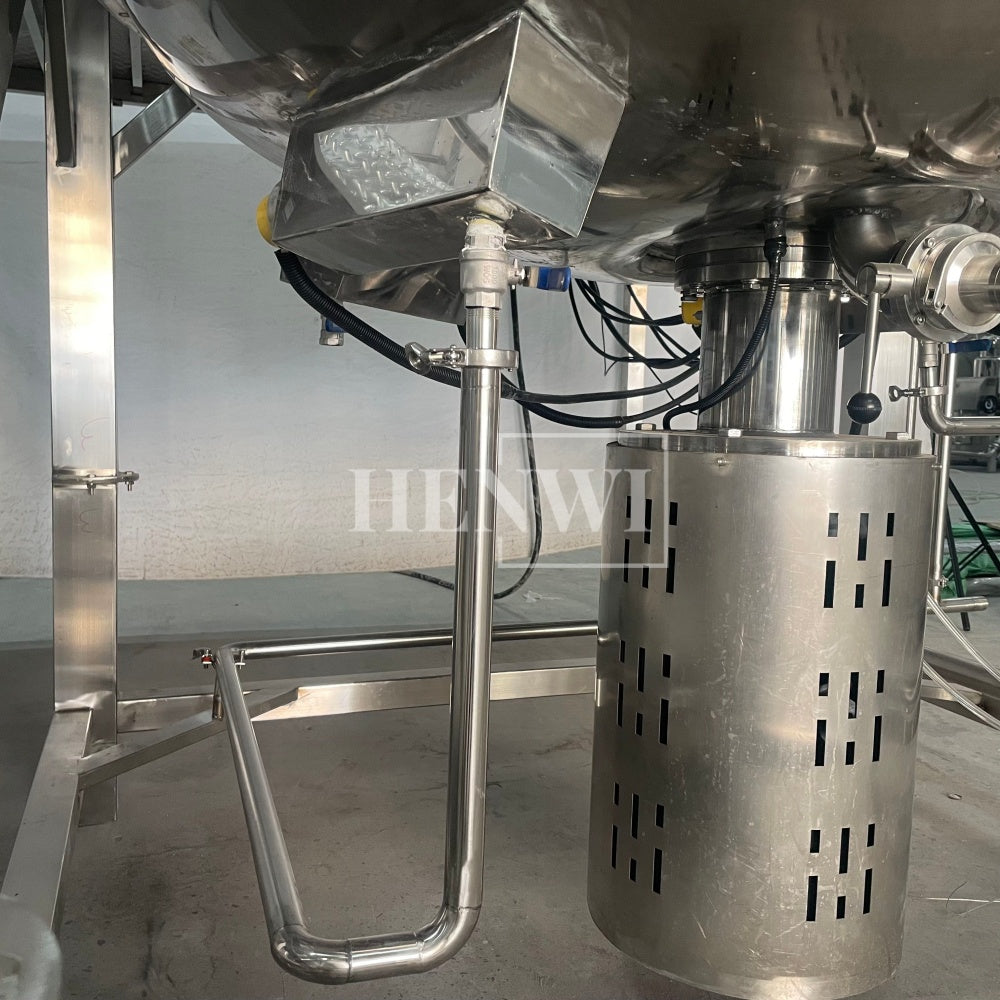 Máquina mezcladora de tanque de calentamiento y homogeneización con cubierta plegable y modelo de plataforma fija Henwi HWHM-F-2000L