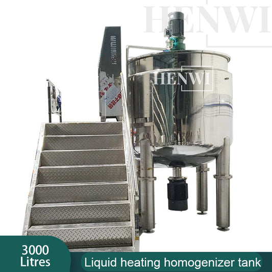 Henwi HWHM-F-3000L Fixed Platform Model Half-Opened Foldable Cover Homogenizing Heating Mixer Tank Machine