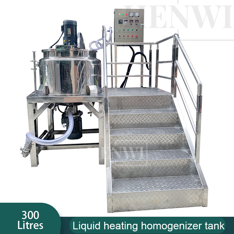 Henwi HWHM-F-300L Fixed Platform Model Half-Opened Foldable Cover Homogenizing Heating Mixer Tank Machine