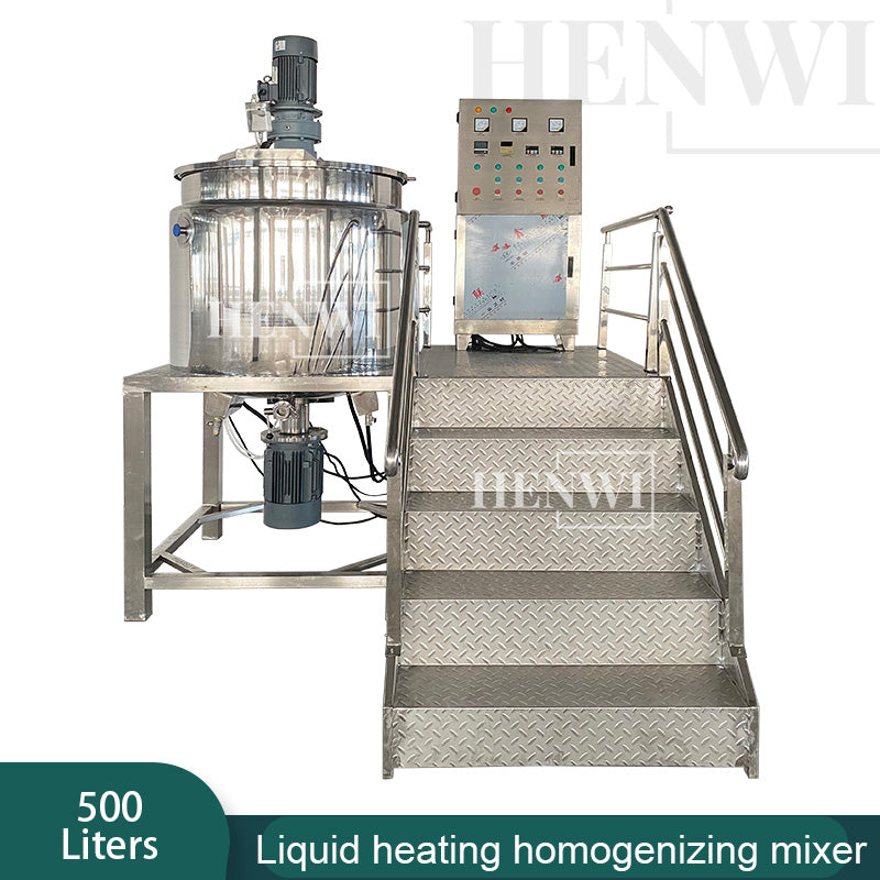 Henwi HWHM-F-500L Fixed Platform Model Half-Opened Foldable Cover Homogenizing Heating Mixer Tank Machine