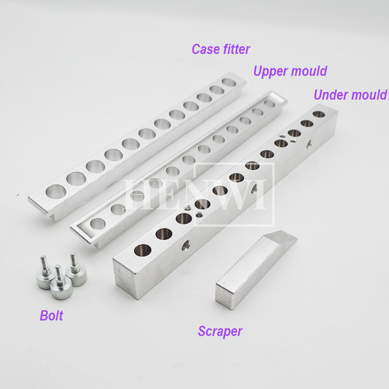 Henwi HWKH-12 Holes Lipstick Aluminum Mold Factory Customized Lipstick Aluminium Moulds Lip Balm Crayon 12 Cavities Tray Mold