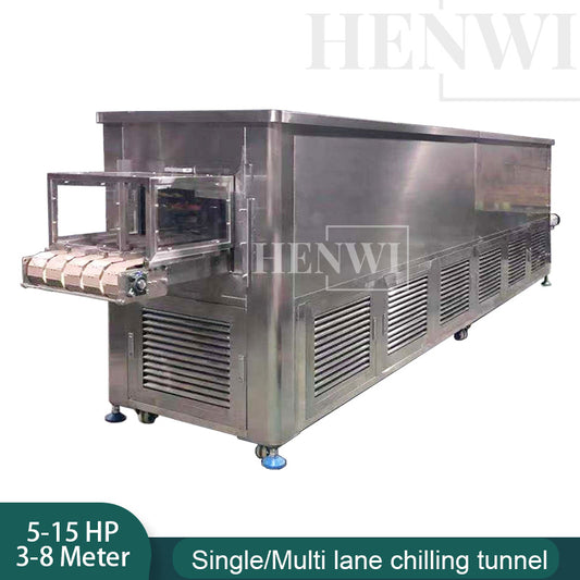 Henwi HWKH-Multi Lane Chilling Tunnel Cooling Tunnel Conveyor Cosmetic Lip Balm Lipstick Deodorant Candle Wax Perfume Paste Freezing Cooling Chilling Machine