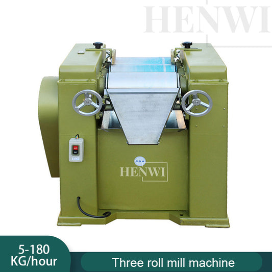 Henwi HWKH-S150 Model Three Roll Mill Lipstick Raw Material Lipgloss Powder Grinding Crushing Machine Eye Shadow Makeup Powder Pulverizer