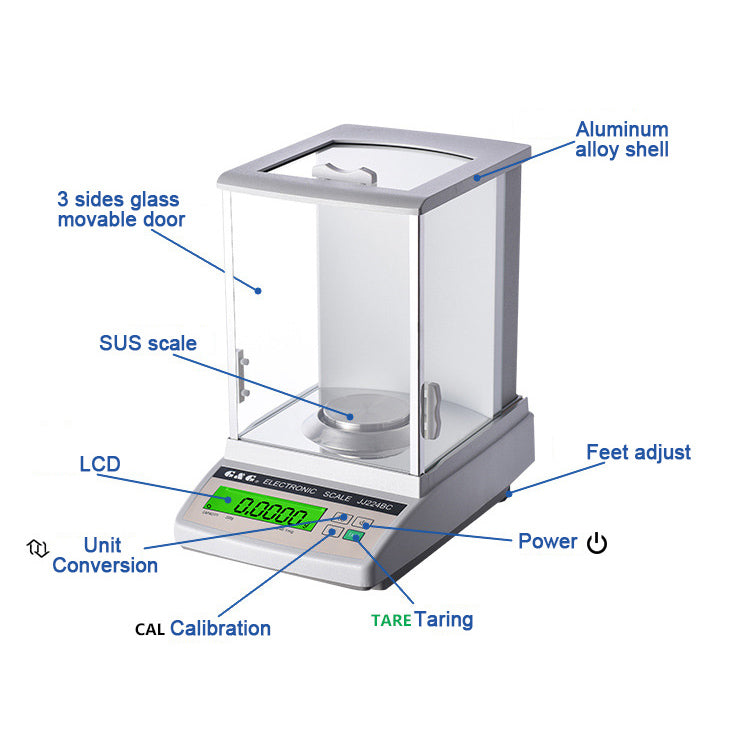 Henwi HWLD-Lab Desktop Analytical Balance Digital Weighing Balance Electronic Ultra Micro Precision Balance Weigher Scales Laboratory