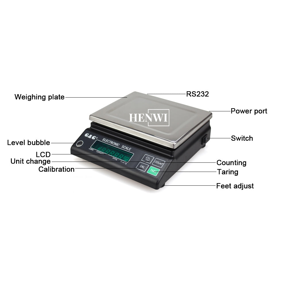 Henwi HWLD-Lab Desktop Weigher Precision Platform Scale Weighing Medicinal Materials and Jewelry Parts Electronic Scale