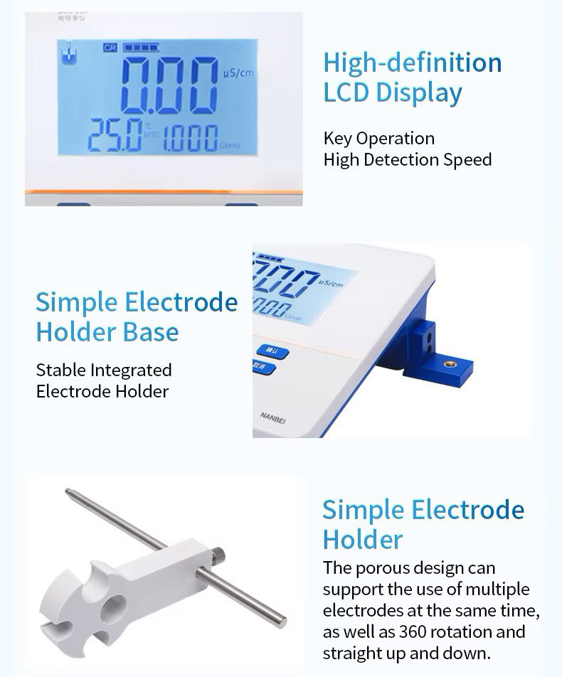 Henwi HWLD-Lab pH100b pH Meter Laboratory Water pH Digital pH Meters Accurate pH Level Measurement 0~14pH ORP/Ec/TDS Meter Water Analysis