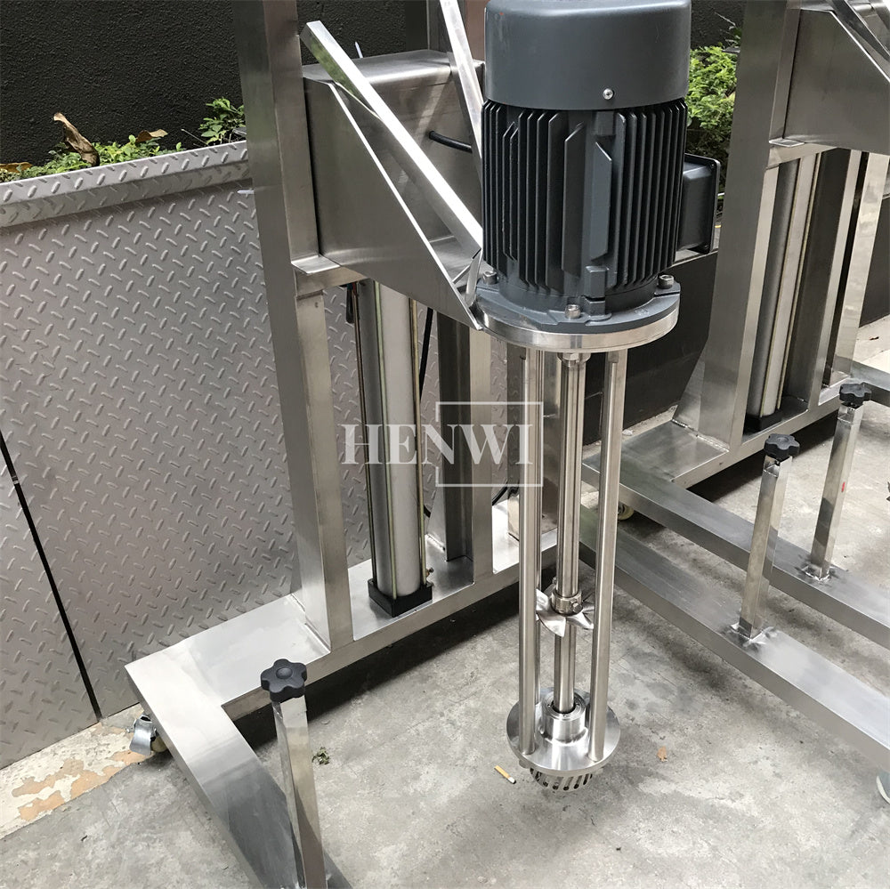 Henwi HWLD-30-300KG Lifting Homogenizer Drum Mixer Mobile Cosmetics Paint Syrup Electric Homogenizing Mixing Emulsifier Machine