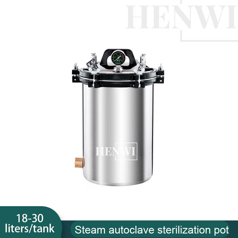 Henwi HWLD-18L 24L 30L Steam Autoclave Sterilization Pot Pet Veterinary Disinfection Equipment Portable Series Price Sterilizer Tank