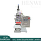 Henwi HWFCL- 1 Nozzle Semi-Auto Liquid Mixing Heating Bottling Filling Machine One Head Bottle Filler With Mixer Heater with Semi Automatic Bottle Cover Cap Capping Labeling Machine Line with Handheld Induction Sealing Device with Cooling Tunnel