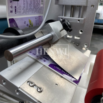 Henwi HWFCL- 1 Nozzle Semi-Auto Liquid Mixing Heating Bottling Filling Machine One Head Bottle Filler With Mixer Heater with Semi Automatic Bottle Cover Cap Capping Labeling Machine Line with Handheld Induction Sealing Device with Cooling Tunnel