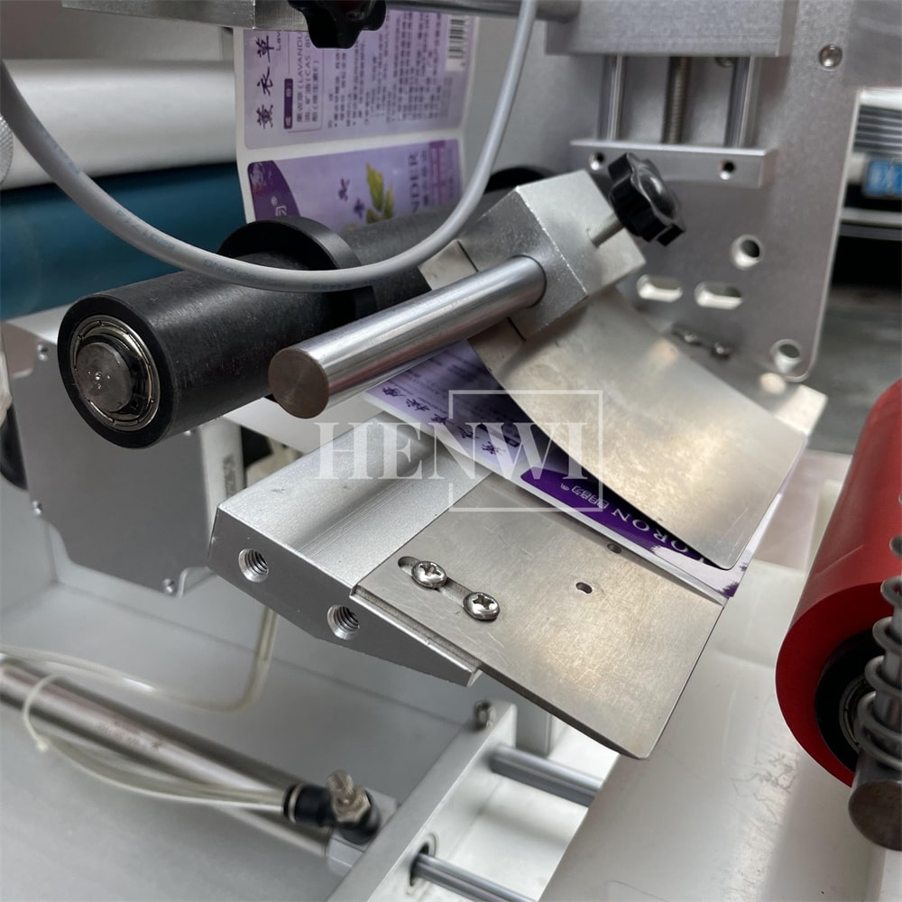 Henwi HWFCL- 1 Nozzle Semi-Auto Liquid Mixing Heating Bottling Filling Machine One Head Bottle Filler With Mixer Heater with Semi Automatic Bottle Cover Cap Capping Labeling Machine Line with Handheld Induction Sealing Device with Cooling Tunnel