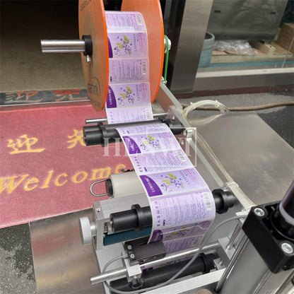 Henwi HWFCL- 1 Nozzle Semi-Auto Liquid Mixing Heating Bottling Filling Machine One Head Bottle Filler With Mixer Heater with Semi Automatic Bottle Cover Cap Capping Labeling Machine Line with Handheld Induction Sealing Device with Cooling Tunnel