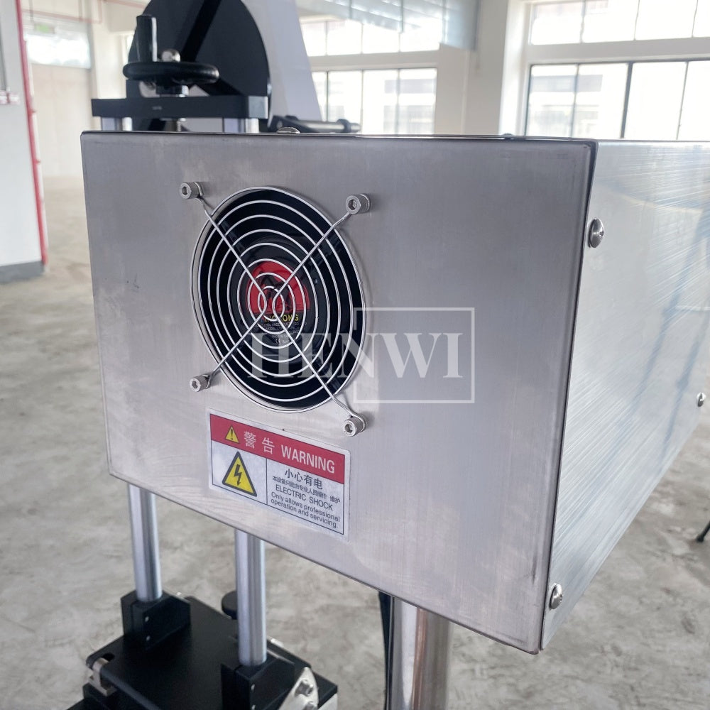 Henwi HWLM-MTF Automatic Mobile Bottle Jar Flat Top / Box Case Sides Labeller Machine Self-Adhesive Sticker Labeling Machine