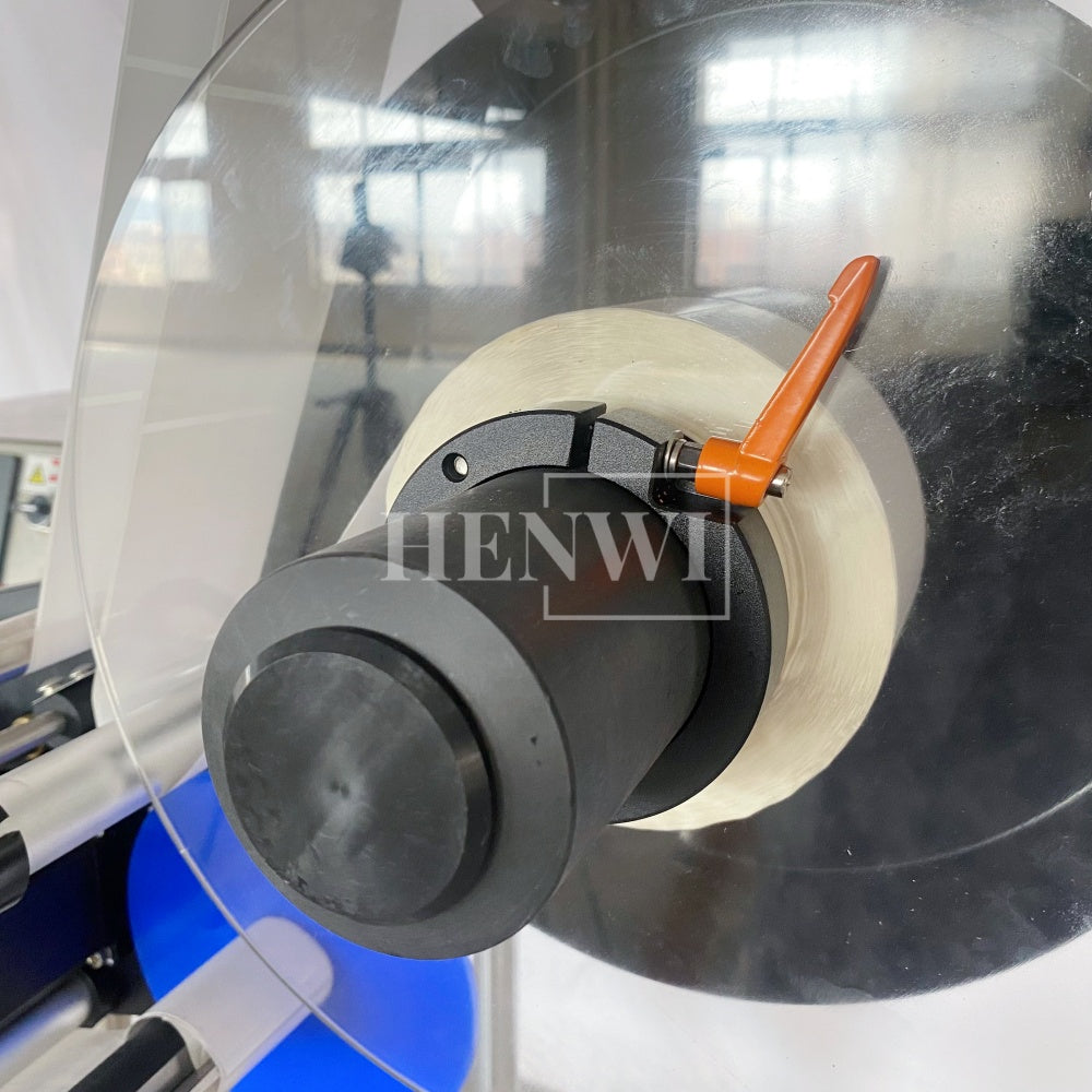 Henwi HWLM-MTF Automatic Mobile Bottle Jar Flat Top / Box Case Sides Labeller Machine Self-Adhesive Sticker Labeling Machine