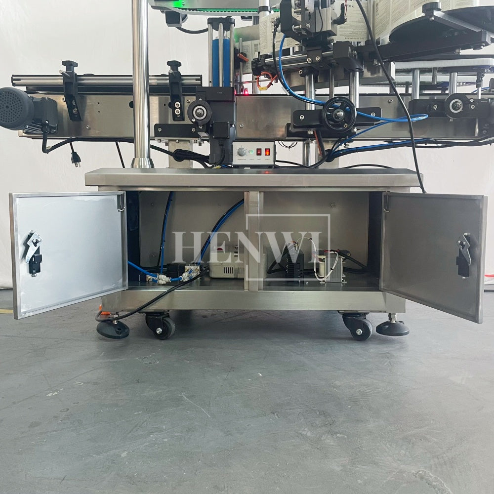 Henwi HWLM-RS 1 Side Automatic Round Bottle & Square Bottle One Side Labeller Machine Self-Adhesive Sticker Labeling Machine